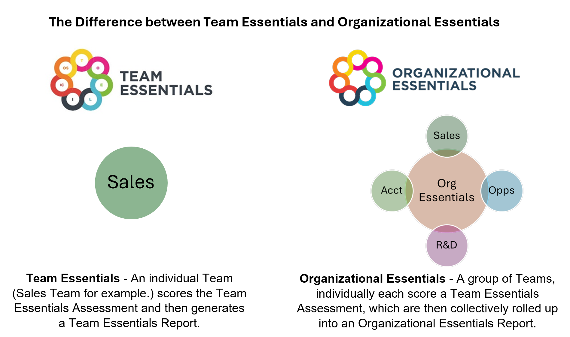 Difference between Team Essentials and Organizational Essentials